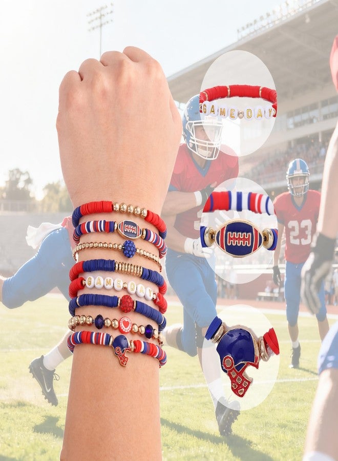 KUANG! Game Day Football Charm Bracelet Stackable Sports Jewelry for Moms Dads Football Fans Gifts - Image 3